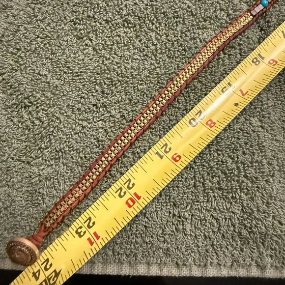 Turquoise and Brown Beaded Bracelet - Picture 5 of 6